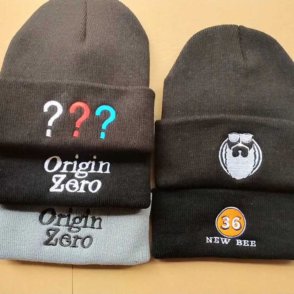 New Cust Knitted Hat Winter Mens Wens Wool Hat Suitab Daily Outdoor Warmth Personali broidered Elastic HatW251023