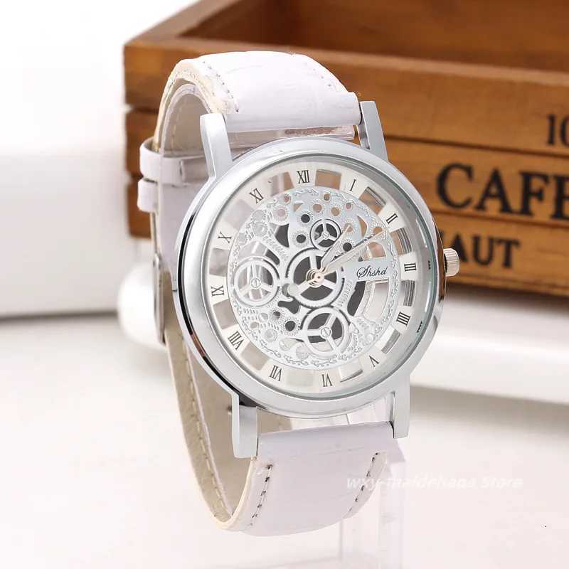 Fashion Skeleton Mens Watches Quartz Leather Bracelet Strap Wristwatch Fashion Business Watches Mens Gifts Relgio MasculinoL251023