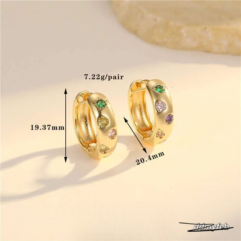 Vintage Style Round Earrings For Women - Inlaid Zircon, Geometric Design, Colorful Accent Ddmyfeb