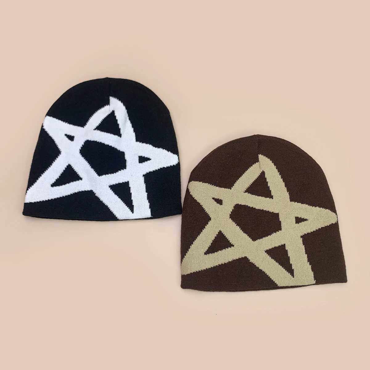 Star Hip Hop Personal Knitted Hats Man and Woman New Simple Versatile Streetwear Fashion Color Block Warm Niche Skate BeaniesXJ251023