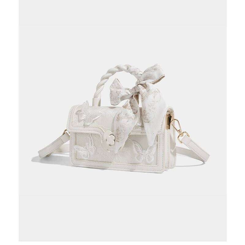 Spring/Summer New High-End Small Square Tote Bag Chinese Style Embroidered Women Handbags Female Bow Ribbons Messenger Bags Mdng251023
