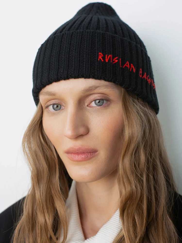 Winter Wool Knit Beanie Hat for Men and Wen Thick Warm broidered tter Knitted Unisex Fashion Cold Weather HatW251023
