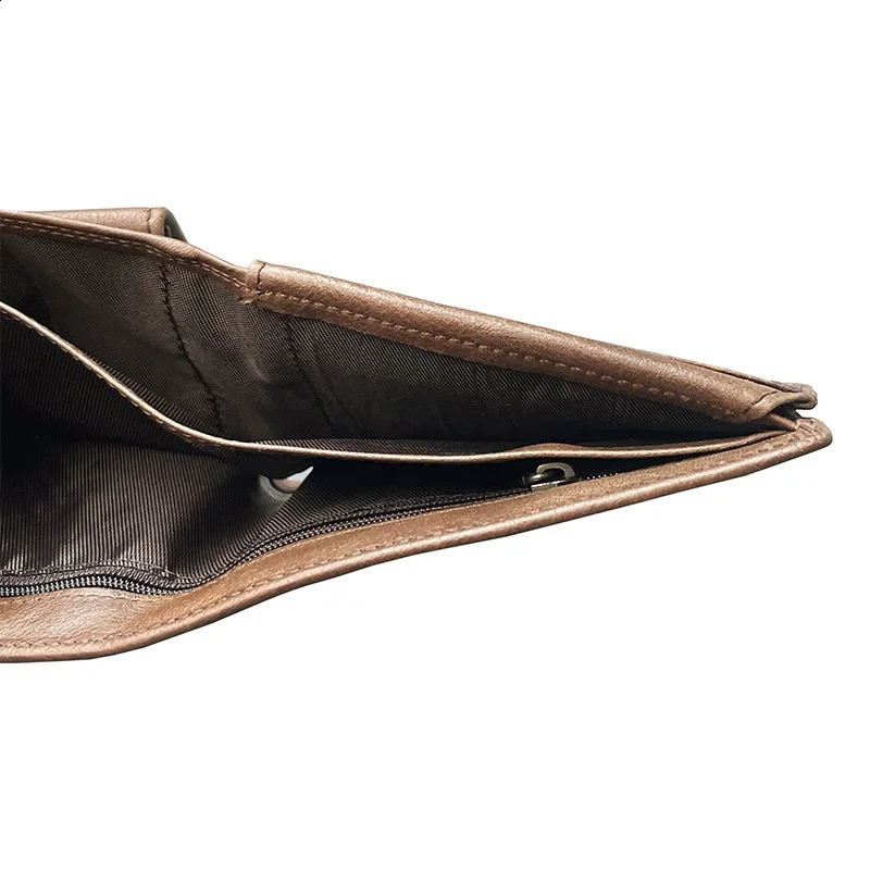 MultiFunctional First Layer Cowhide Mens Wallet Retro Horizontal Zipper Change Credit Card Position Mens RealLeather Bag251023