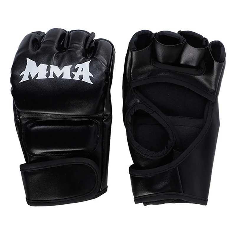 Half Finger PU Leather Boxing Training Gloves Free Fight Kick MMA Fighting Muay Thai Sports Sanda Glove Professional Equipment Y251023