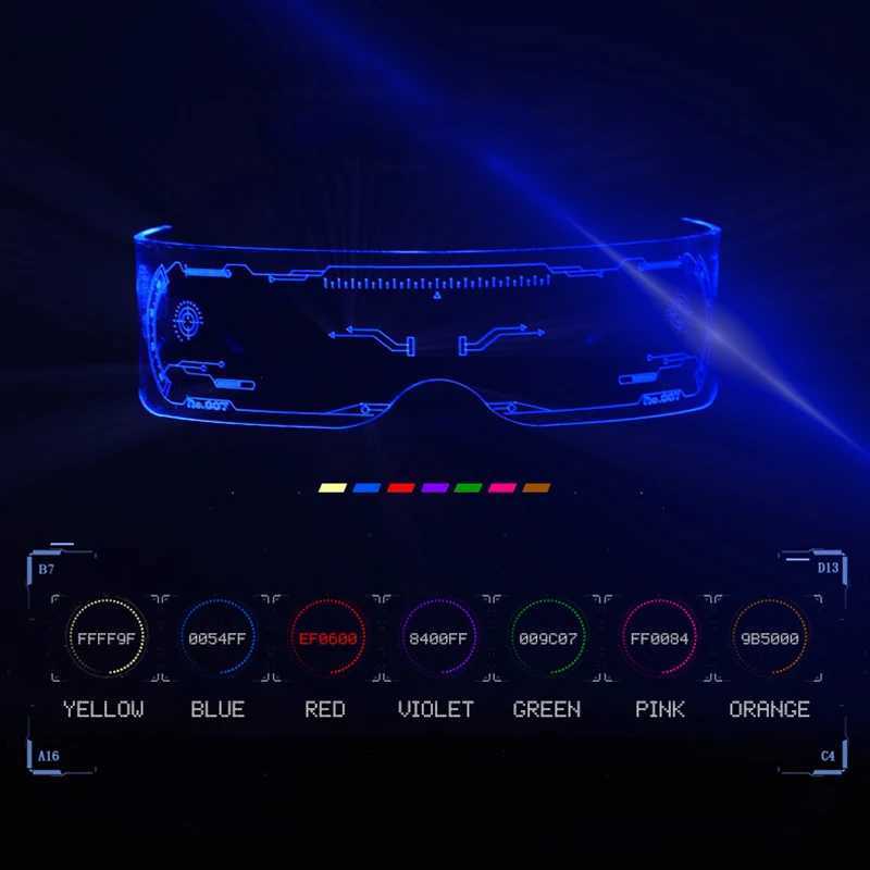 LED Luminous Cyberpunk Sunglasses Women For Men Sun Glasses Brand Designer Trend Punk Steampunk Light Up Colorful Goggles UV400W251023