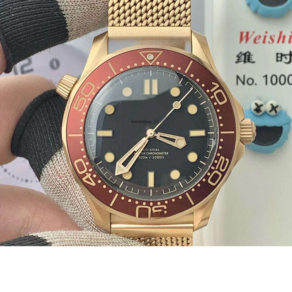 New 5A Quality Luminous Mechanical Diving 42mm VS Factory 8806 Movement 300m Red Ceramic Bronze 007 Watch Waterproof watches, designer watches