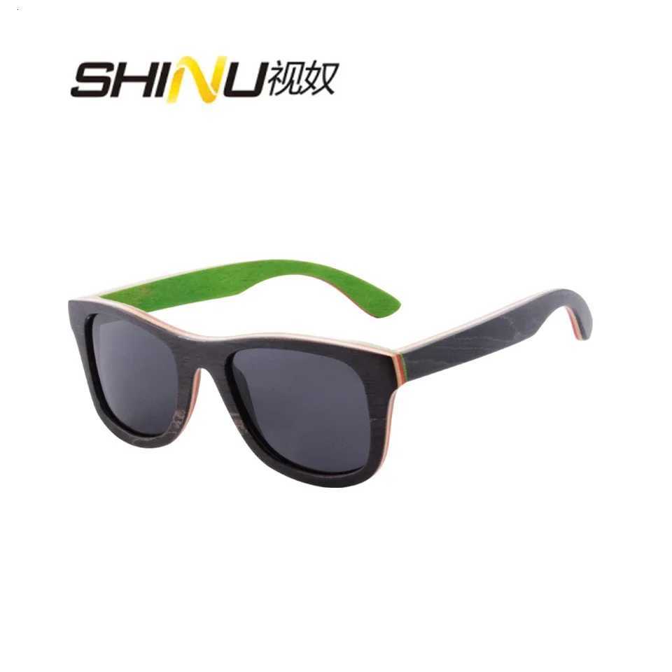 SHINU Sunglasses For Men Polarized sunglasses women sakteboard wood hand made glasses square sunglasses vintage glasses FashionW251023