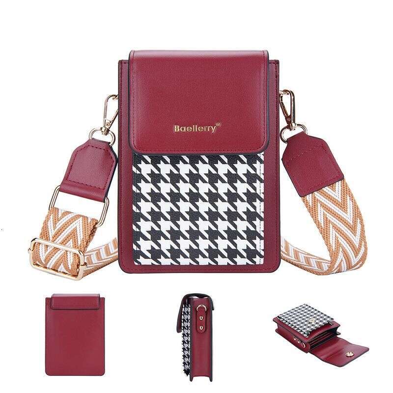 Shoulder Bags For Women New Fashion Plaid Contrasting Color Suction Buckle Mobile Phone Stylish And Versatile Crossbody Bag