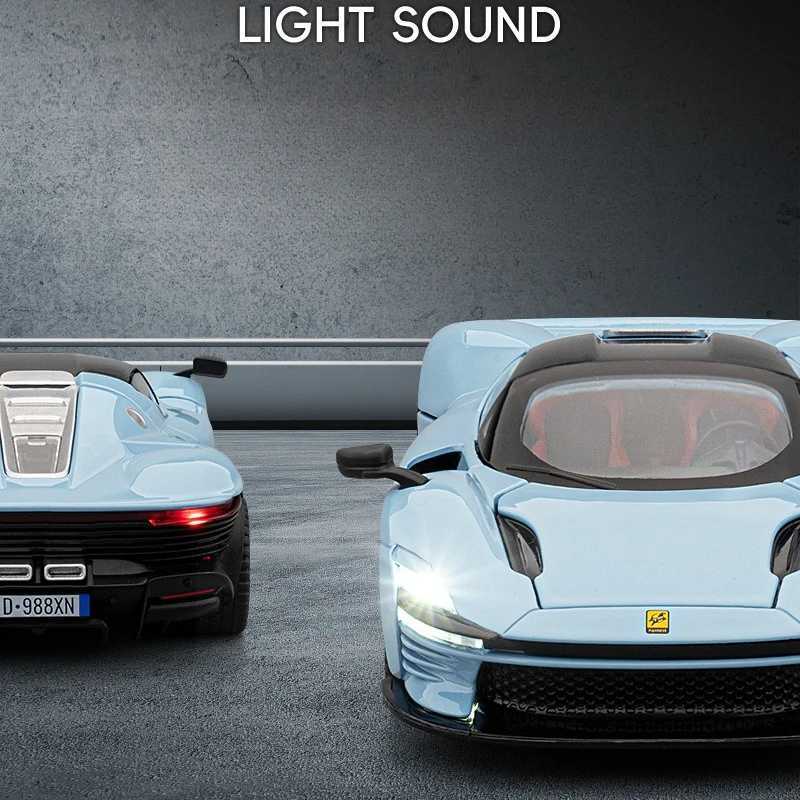 132 Daytona SP3 Alloy Simulation Sports Car Model Sound and Light Series Toy Car Collection Ornament Childrens GiftT251023