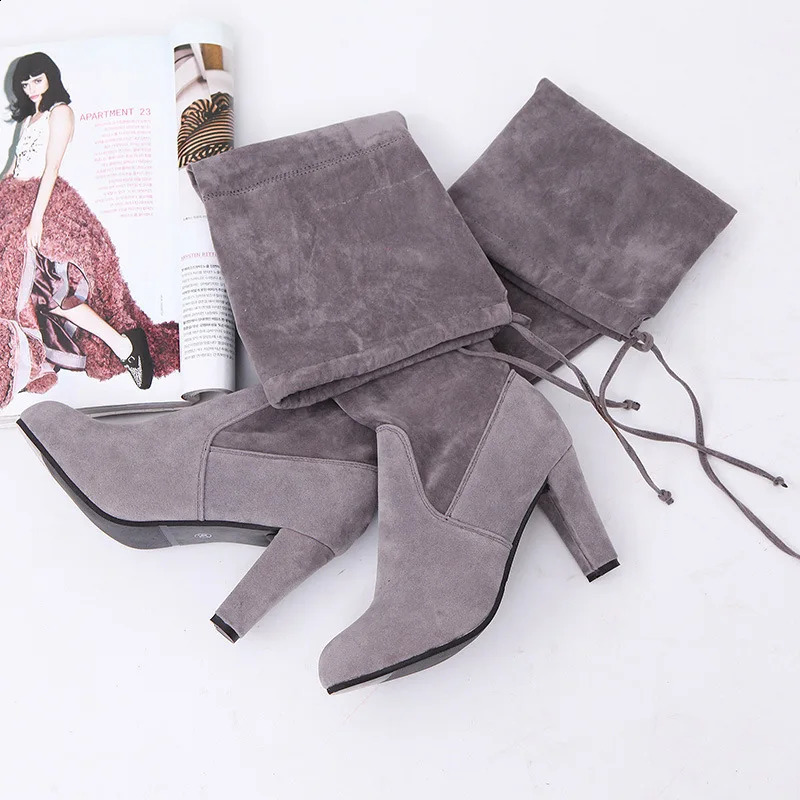Faux Suede Slim Boots Sexy Over The Knee High Women Fashion Winter Thigh Shoes Woman Botas Mujer 2023 251011
