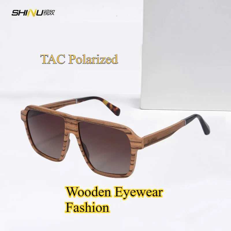 SHINU Brand Mens Glasses Polarized Lenses Sunglasses Men Wood Luxury Designer Wooden Eyewear Fashion Sun Glasses for MenW251023