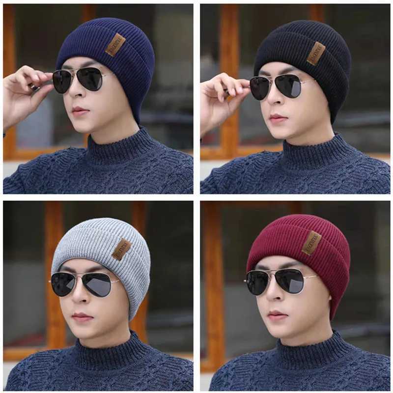 New Unisex Winter Hat Add Fece Warm Stylish Soft Beanie Hat For Men Wen Outdoor Thicken Ski Sports Knitted HatW251023