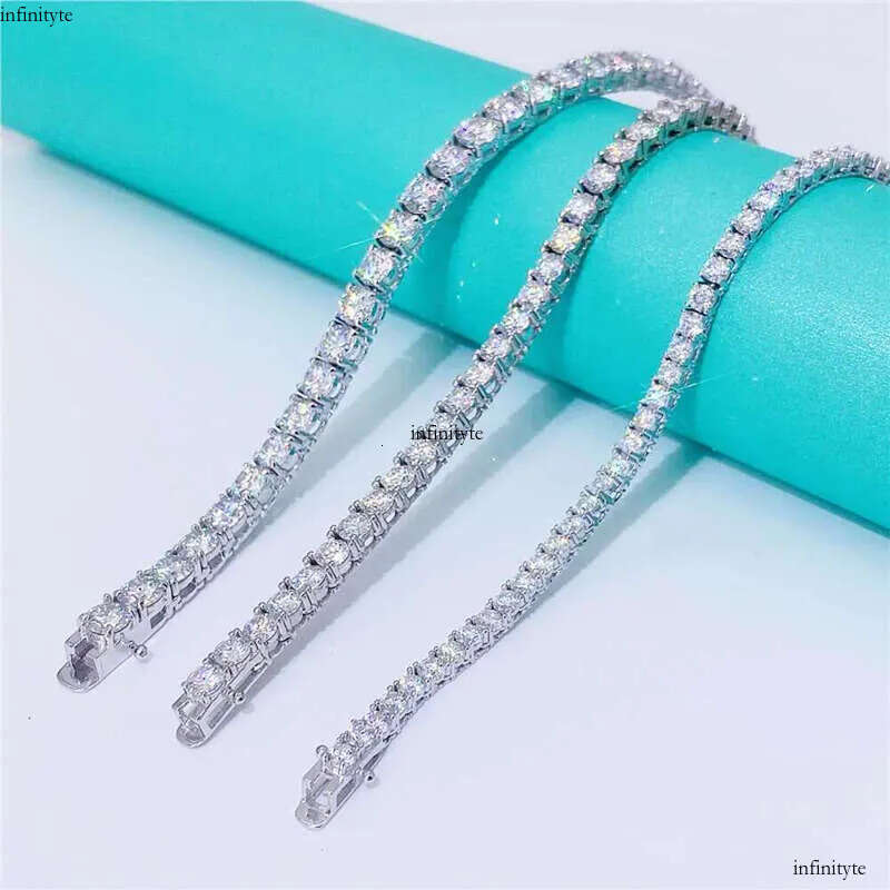 Real Gold Jewelry 5mm 16 18 20 22 24 26 28 Inches Gra Certificate Vvs Moissanite Dia Tennis Chain 111