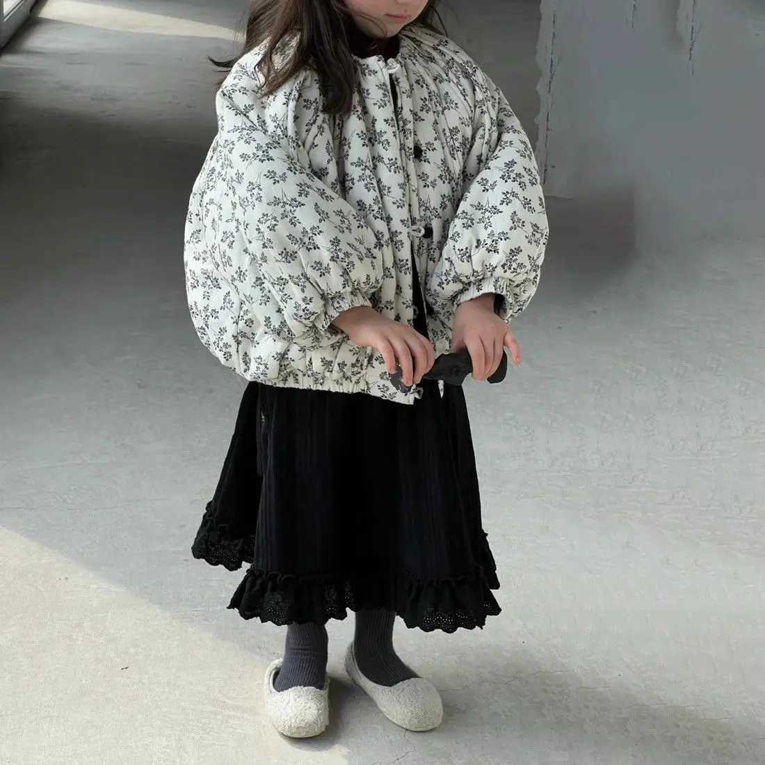 Floral Cotton Clothing Korean New Casual Allmatch Warm and Fashionable Cute Floral Cotton Jacket Kids Clothes Y251023