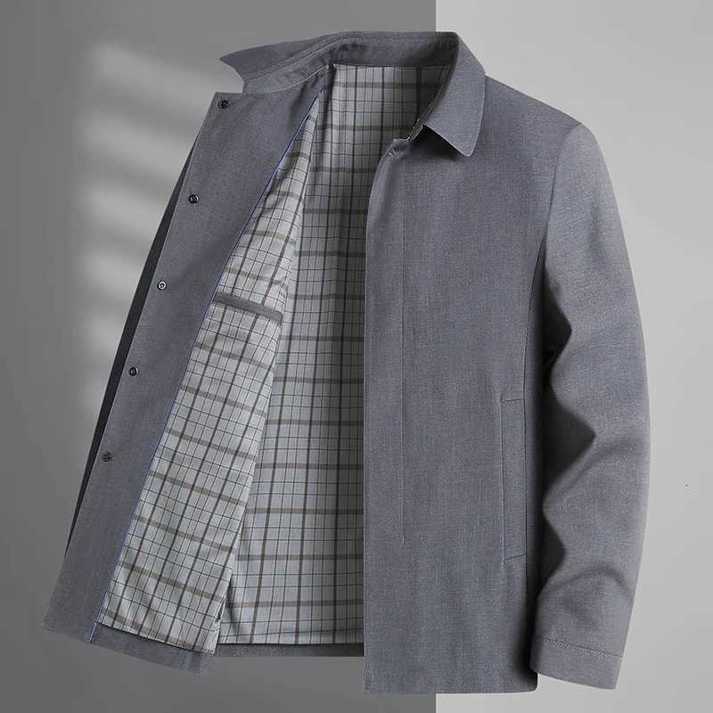 Handsome Middleaged Mens Casual Executive Coat Spring Autumn Fashion Business Jacket with Buttons M4XL 2024 Style W251023