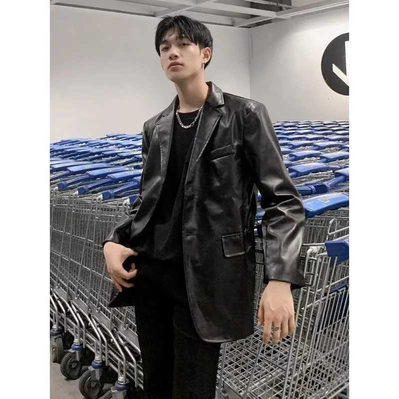 Street Trendy Loose Motorcycle Suit Leather for Mens Handsome Highend Pilot PU Leather Jacket W251023