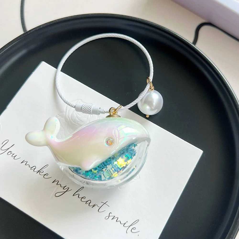 Laser Whale Keychain Lanyard Whale Bag Pendant Keyring Jewelry Bag Accessories Gift Backpack Pendant DIY Glitter Sequins Cute Z251023
