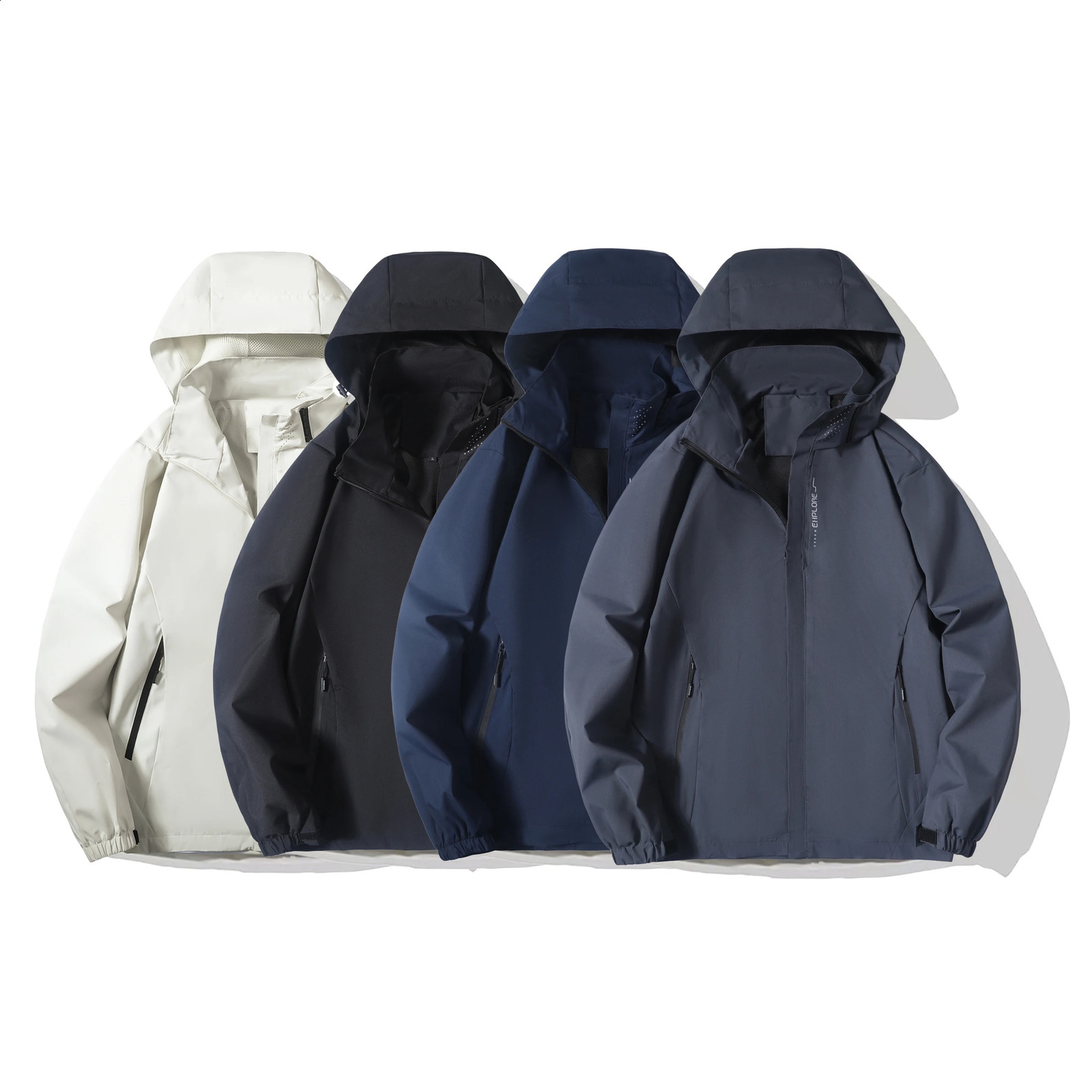 Mens Waterproof Rain Jacket Lightweight Outer Hooded Outdoor Raincoat Hiking Windproof Jacket Climbing Outdoor Jackets 251013