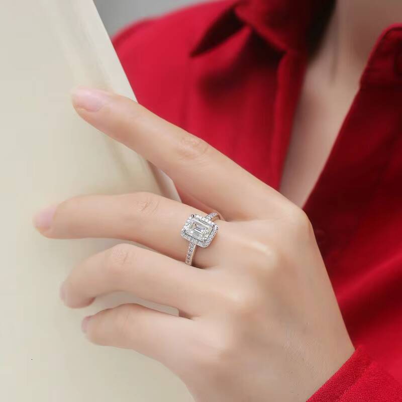 Nabest Luxury 925 Sterling Siver GRA Certified VVS D Color Moissanite Ring Engagement Wedding Rings Fine Jewelry Wholesale