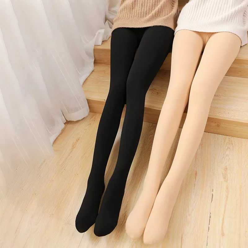 Women Winter Thicken Leggings Warm High Waist Solid Color Velvet for Female Thickened Velvet Pantyhose Stretchy Black TightsT251023