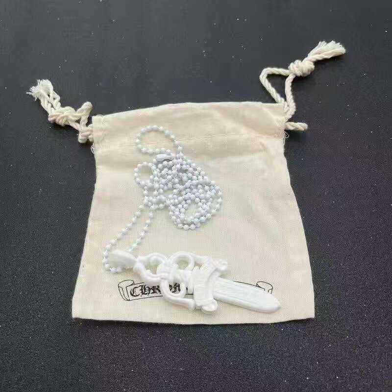 Multi - Color Dagger Pendant Necklace - Punk Style Sword Statement Necklace with Bead Chain