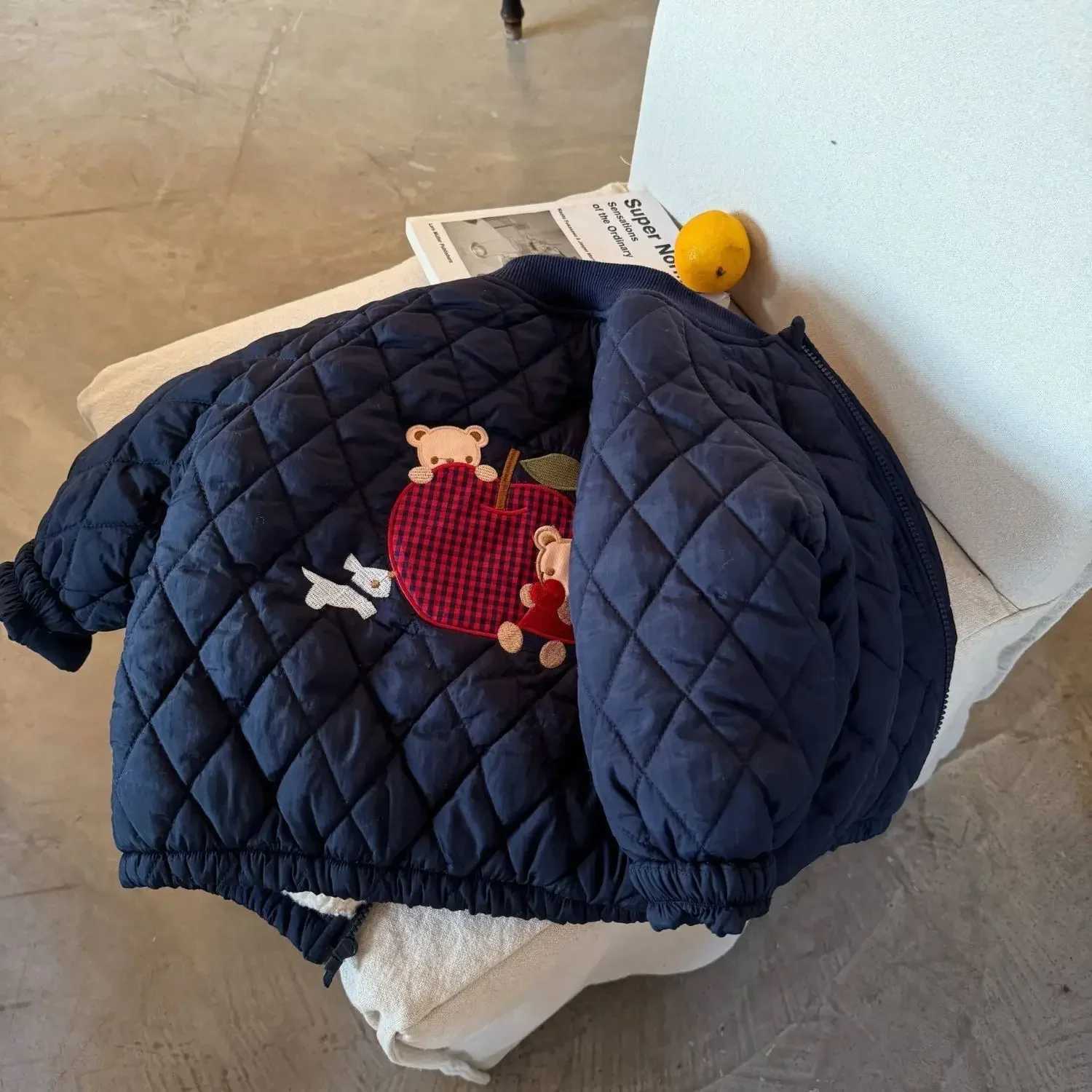 Cartoon Embroidery Bear Kids Jacket Winter Plush Childrens Clothing Outerwear Coats Thicken Warm Girls Boys Cotton Down Parkas Y251023