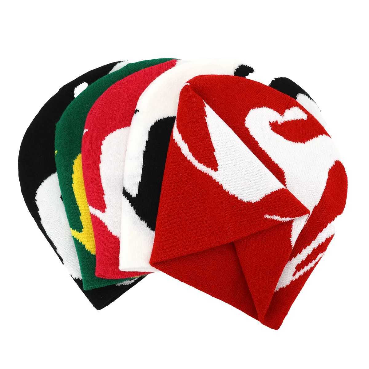 Winter Autumn Warm Beanies Hip Hop Ear Gorras Outdoor Windproof Y2K Letter Print Knitted Hat for Women Men Skiing Cap CyclingXJ251023