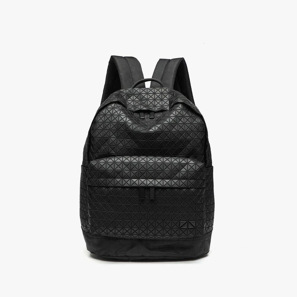 Japanese Style Geometric Diamond Silicone Travel Backpack Unisex PVC Laptop Student School Bag High Quality