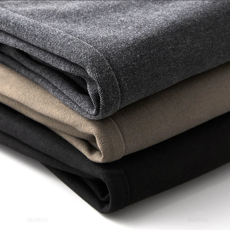 Autumn Winter Worsted Suit Pants Men Thick Business Classic Grey Khaki Woolen Straight Korean Formal Trousers Male Oversized 40 251023