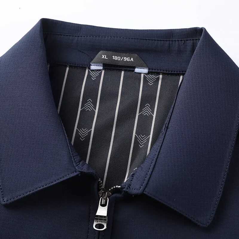 Mens Business Casual Jacket Solid Color Flip Collar Casual Outerwear for Spring and Summer Comfortable Versatile Mens Top W251023