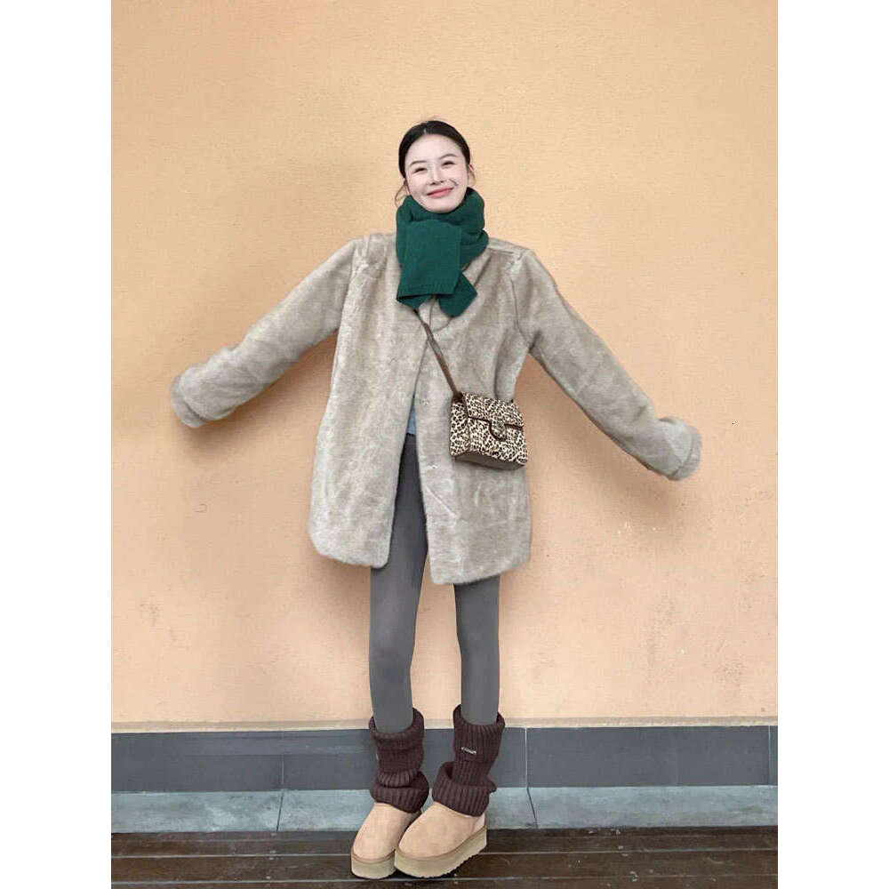 Women for Winter EcoFriendly Versatile New Faux Mink OnePiece Stand Collar Fur Coat