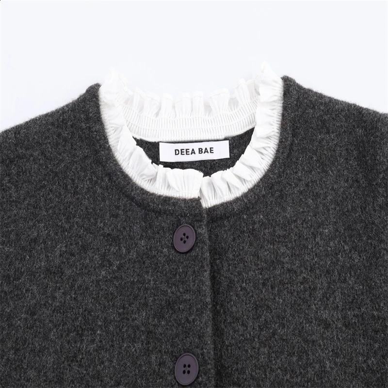 Autumn Womens Fashion Youthful and Energetic Patchwork Knit Jacket 251022