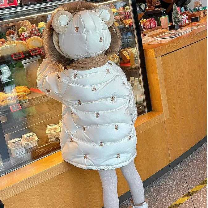 Girls Cotton Clothes 2025 Autumn and Winter New Childrens Clothes Girls Baby Fashion Big Hair Collar Thick Down Cotton Clothes Y251023
