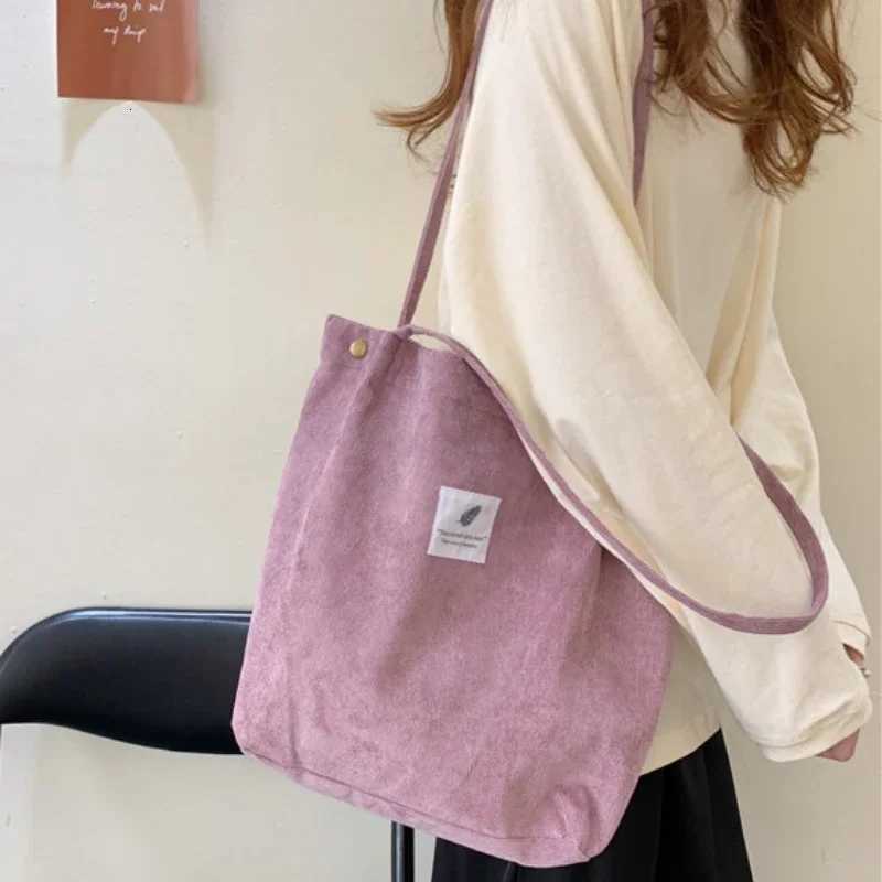Fashion Womens Shoulder Bag Large Capacity Corduroy Shopping Bag Canvas Womens Bag Literary Leisure Shoulder BagL251023