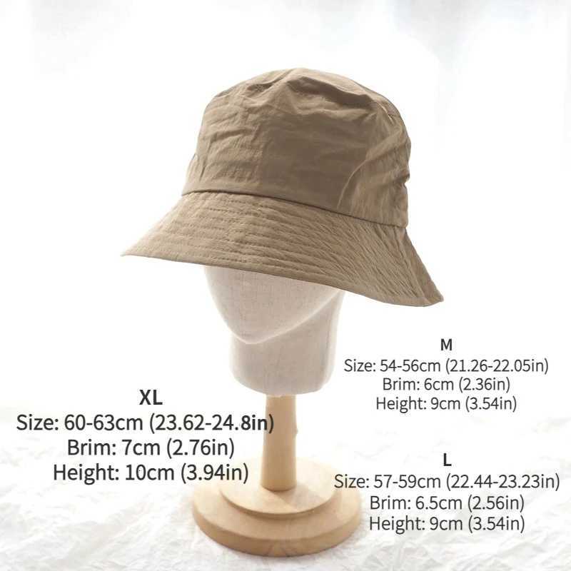 Men Large Size XXL 65cm Bucket Hats Plus Size XL 63cm Sun Hats Wen Big Waterproof Fisherman Summer Sunscreen PanamaW251023
