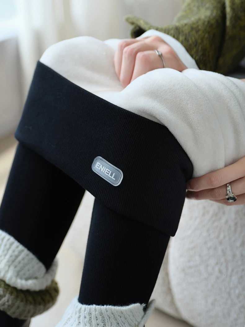 Autumn Winter Womens Leggings Tight Velvet Warm Thick Fleece Cotton Pants High Waist Black Thermal Shiny Leggings for WomenT251023
