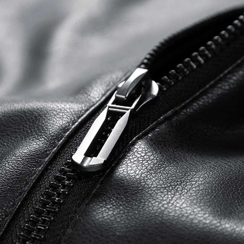 Leather Jacket Men Coats Windproof Oversized 6XL 7XL 8XL Plus Size Autumn Motorcycle Travel Fleece Black Zipper Winter Overcoat W251023