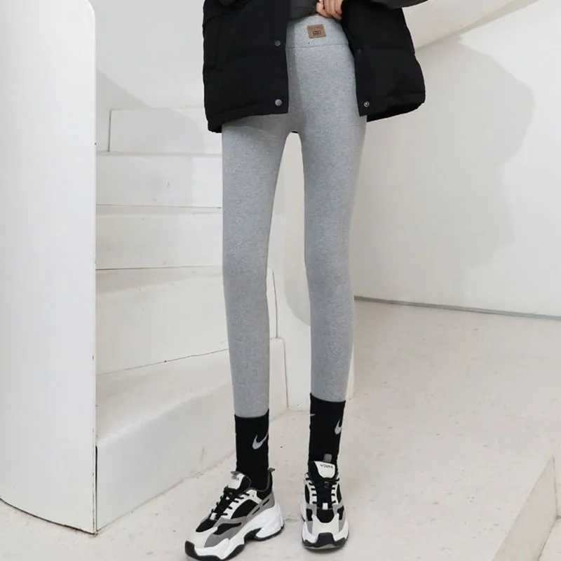 Fall Winter Warm Slim Pencil Leggings Women Casual Elastic High Waist Velvet Lined Pants Classic Solid Thicken Snow Wear CalcaT251023