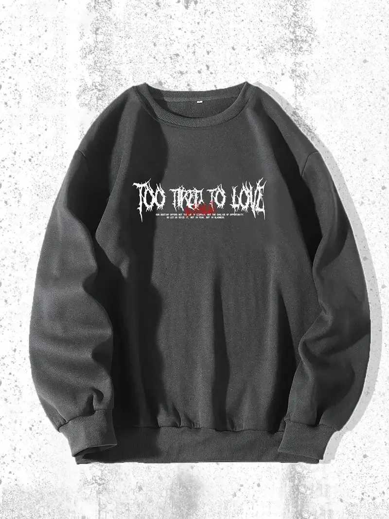 The new mens roundneck hoodie for Spring and Autumn 2025 features a casual and comfortable 3D pattern print on the streetT251023