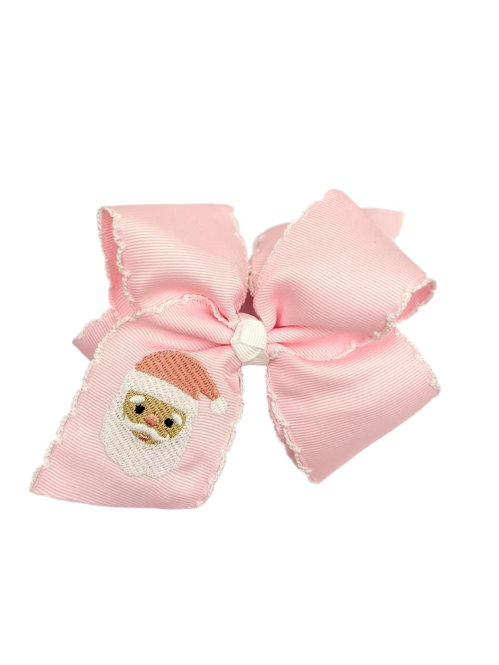 Christmas Hair Clip Cartoon Hair Accessory Elk Embroidery Santa Claus Hair Bow Clip Moonstitch Edge Ribbon Hair Pins for Girls MA126