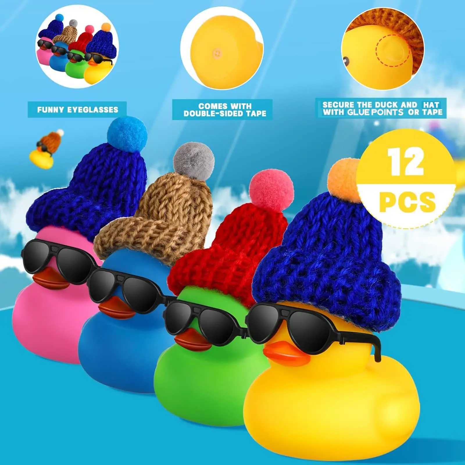 Mini Rubber Ducks with Sunglasses Hats Cruise Rubber Ducks in Bulk Gift Small Bathtub Toy for Hiding Party Favor J251023