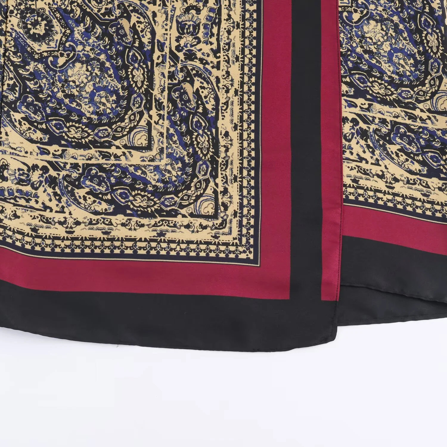 autumn womens clothing casual fashion versatile elegant temperament vacation style paisley wrapped skirt 251022