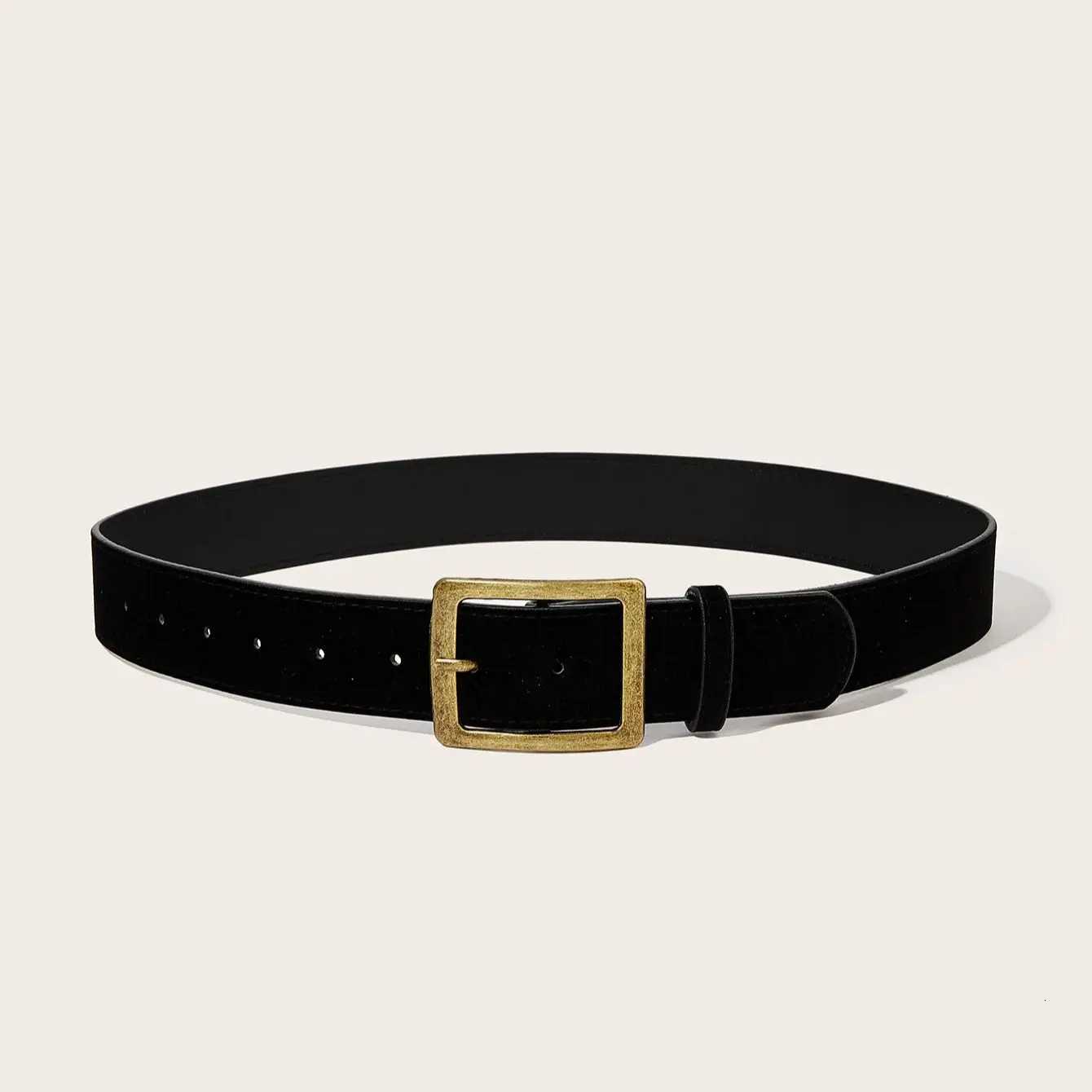 A unisex suede leather casual belt with a square buckle is suitable for daily wearXJ251023