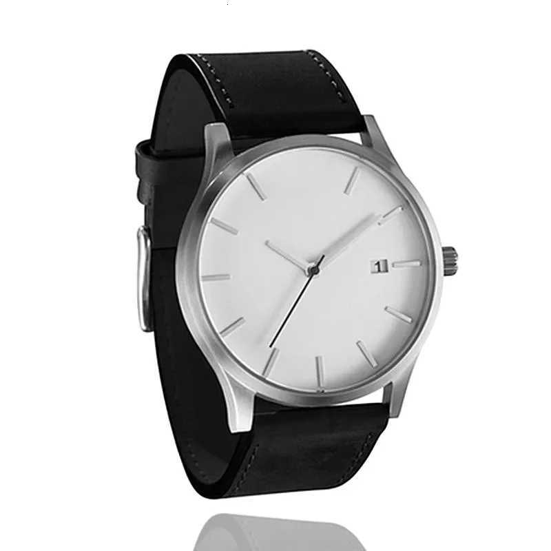 Simple Mens Analog Quartz Wristwatch Fashion Metal Case Mens Watches Leather Belt Casual Business Male Clock Relogios MasculinoL251023