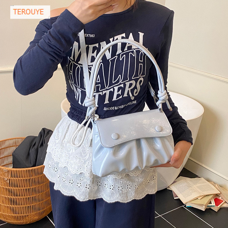 Folding versatile style handbag autumn and winter new fashion versatile style Korean style niche design women's shoulder bag luxury designer bag