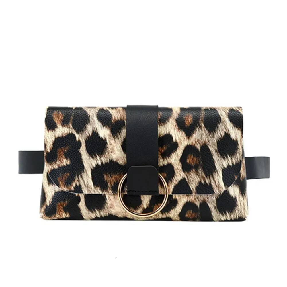 New autumn and winter luxury handbag women's belt leopard print PU belt phone bag flip leather designer bag women's belt bag change small ba