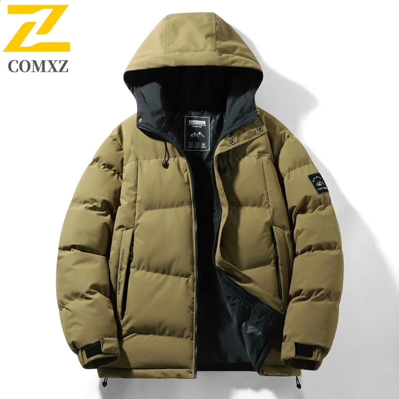 High Quality Mens Down Cotton Jacket Winter Fashion Shoulder Print Warm Cotton Coat Trendy Mens Coat 251013