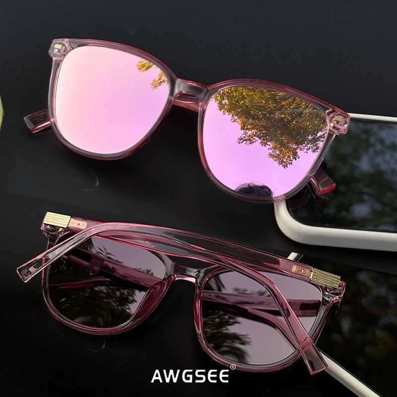 1PCS2PCS3PCS Round Womens Polarized Sunglasses Stylish PC Frame PinkBlueLeopardUV400 Lenses Travel Driving HikingW251023