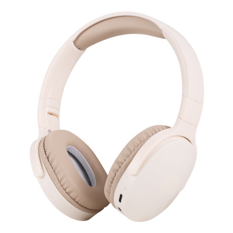 White Over-Ear Wireless Headphones with Sleek Design, Deep Bass, Fold-able