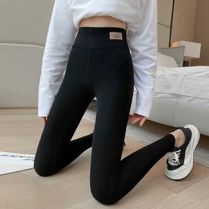 2024 New Gray Leggings Women Spring Autumn Thin Cotton Highwaisted Skinny Large Size Nineminute Long Pants Black Thick TightsT251023